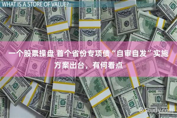 一个股票操盘 首个省份专项债“自审自发”实施方案出台，有何看点
