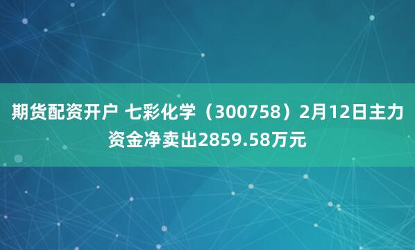 期货配资开户 七彩化学（300758）2月12日主力资金净卖出2859.58万元